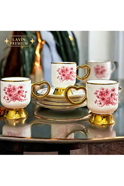 Lavin Ev dizaynım viona kahve fincan takımı (pembe)