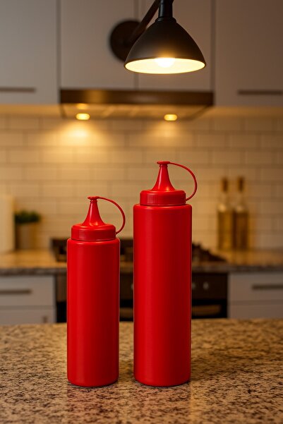 PEARSTORE Plastik Yağlık Sosluk Şişesi 700 ve 500 Ml 2Li Yağdanlık,Sosluk Ket...