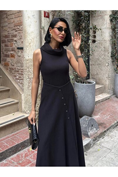 MAXXANA Turtleneck Blouse and High Waist Skirt Two-Piece Set