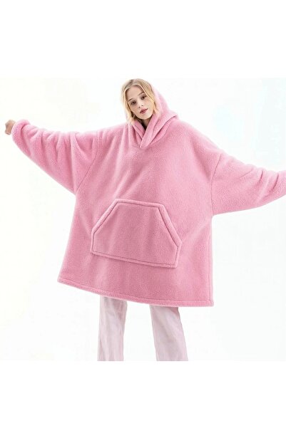 Ferova Welsoft peluş Giyilebilir battaniye kapşonlu unisex standart ürün
