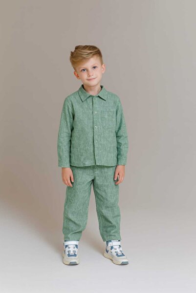 RONYPONY طقم قميص كاجوال للأولاد من الموسم الجديد