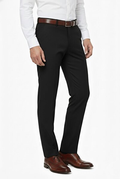 KAMER Men's Regular Fit Classic Unpleated Canvas Trousers P1142 Bgl-St04795