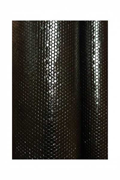 RAVZADERİ A Quality Shiny Honeycomb Printed Black Synthetic Fabric 50X70