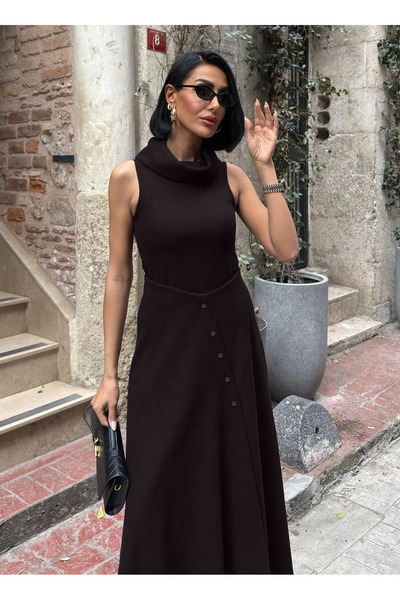 MAXXANA Turtleneck Blouse and High Waist Skirt Two-Piece Set