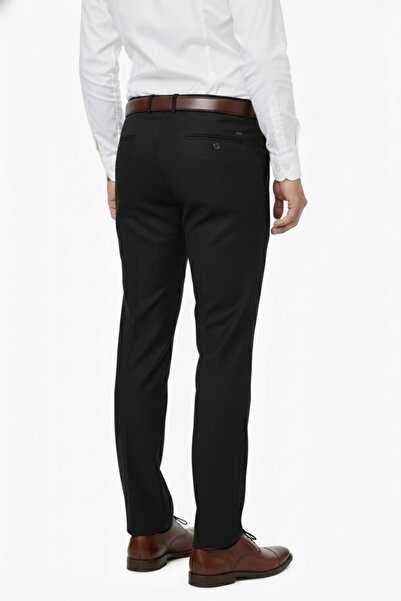 KAMER Men's Regular Fit Classic Unpleated Canvas Trousers P1142 Bgl-St04795