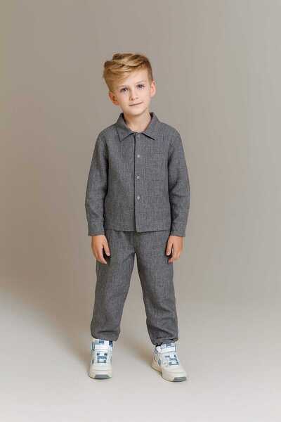 RONYPONY Boys' Casual Shirt Top and Bottom Set New Season