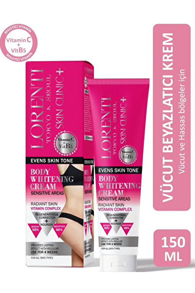 LORENTİ Laurenti Body and Sensitive Area Lightening Cream – Evens Skin Tone with Vitamin C and B5 (150 ml)