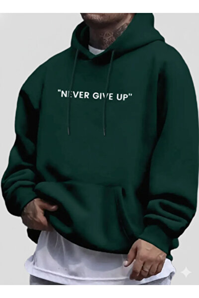 NİCE Ανδρικό φούτερ με κουκούλα, τσέπη καγκουρό, βαμβακερό με με τύπωμα κλωστές, μπροστά 3i naver up