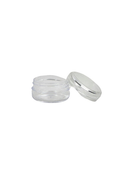 Generic Mini round clear plastic jars with transparent lids. 12 pieces, suitable for a bag of daily creams.