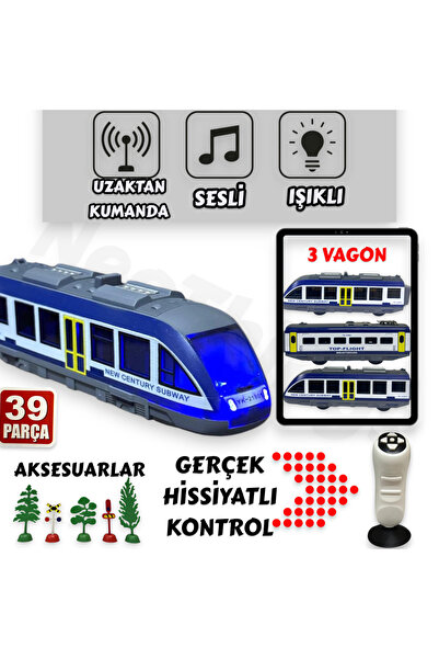 YILDIRIM OYUNCAK Uzaktan Kumandalı Led Işıklı Sesli 39 Parça Raylı Aksesuarlı...
