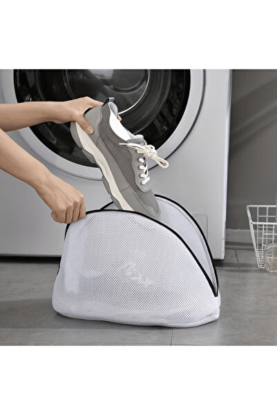 Choice حقيبة غسيل أحذية بيضاوية بيضاء مكونة من قطعة واحدة مناسبة لجميع أنواع ...