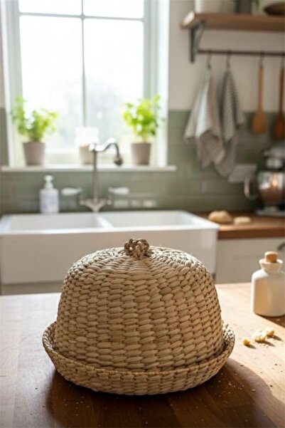 afralya home Bohemian Cake Pan Cake Stand with Wicker Lid Presentation & Storage