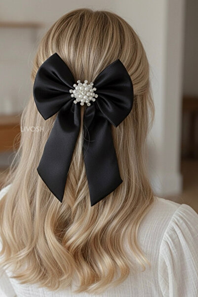 LIVOSH BROȘĂ CU PĂRȚUȘĂ DE PĂR DECORATĂ CU PERLE ȘI PIETRE