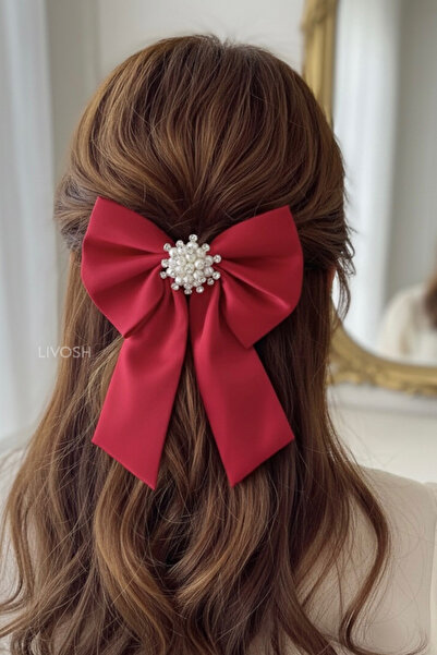 LIVOSH BROȘĂ CU PĂRȚUȘĂ DE PĂR DECORATĂ CU PERLE ȘI PIETRE