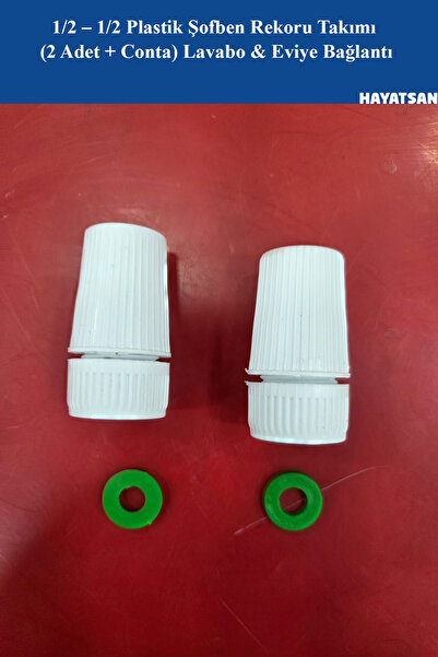 HAYATSAN 1/2 – 1/2 Plastik Şofben Rekoru Takımı (2 Adet + Conta) Lavabo & Evi...