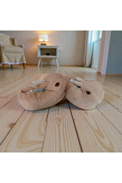 KMS HOME Kadın Pandufu Tavşan Punduf Sütlü Kahve