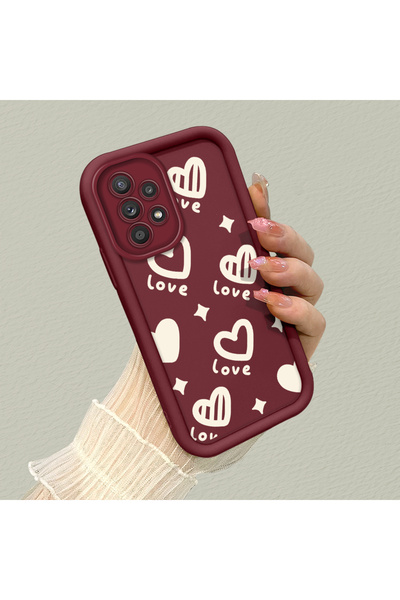 ucuc حافظة هاتف بسيطة باللون الأحمر الداكن متوافقة مع سامسونج جالاكسي A52، مص...