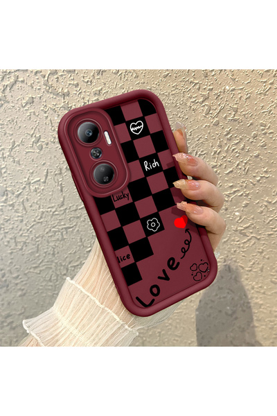 ucuc حافظة هاتف بسيطة باللون الأحمر الداكن متوافقة مع هاتف Infinix Hot 20، مص...