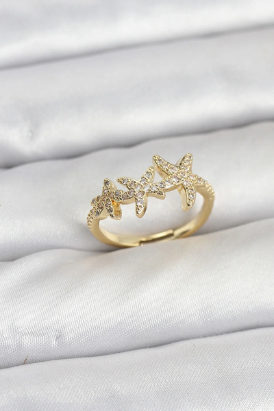 Generic Brand Mey Import ®   Brass Star Model Gold Color Women's Ring