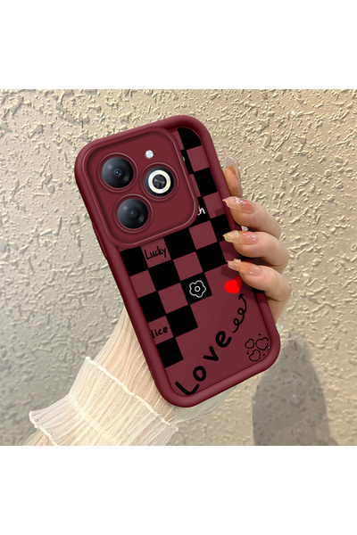 ucuc حافظة هاتف بسيطة باللون الأحمر الداكن متوافقة مع إنفينيكس هوت 40i، مصنوع...