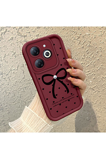 ucuc حافظة هاتف بسيطة باللون الأحمر الداكن متوافقة مع تكنو سبارك 20/20C، مصنو...