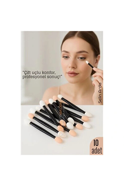Genel Markalar Mey İthalat® 10’lu Göz Makyaj Aplikatörü Seti – Çift Uçlu, Sün...