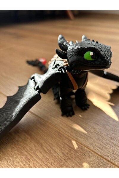 3D Dükkanı Toothless - Dişsiz - Ejderhanı Nasıl Eğitirsin Özel Üretim Büyük B...