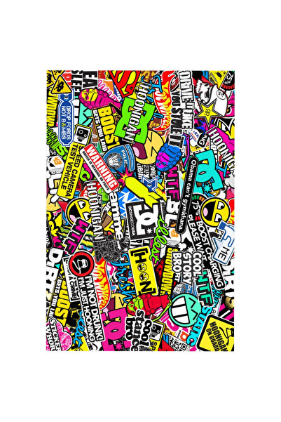 İŞCAN MOTOR Kaplama Sticker A4 Karışık Sticker Bisiklet Motor Sticker Hellafl...