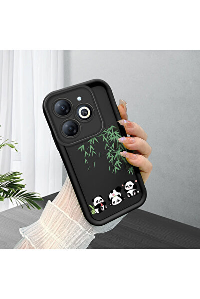 Hontinga حافظة هاتف من السيليكون الناعم المضاد للسقوط من Panda لهاتف Tecno Sp...