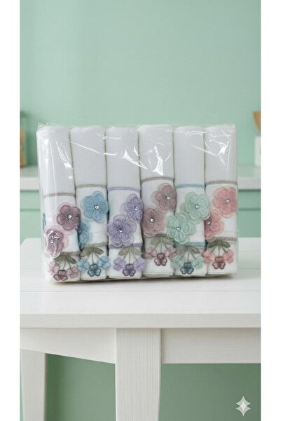 Durul Kadife 50x90 Küpe Detaylı 6’lı Havlu