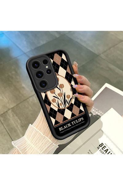 Hontinga Samsung Galaxy S23 Ultra Compatible Frame Pattern Anti-Drop Soft Sil...