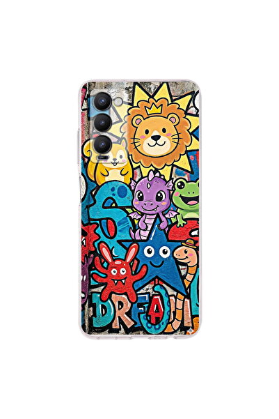 PrintiFy Tecno Camon 18 ile Uyumlu Grafiti Star Team Tasarımlı Şeffaf Silikon...