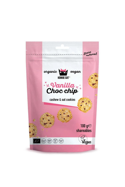 Dragon Superfoods COOKIE cu vanilie si ciocolata fara gluten bio 100g Kookie Cat