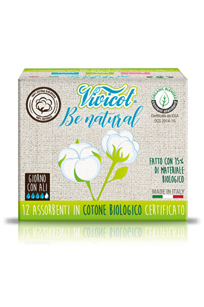 Vivicot Absorbante de zi ultra subtiri din bumbac bio, 4 picaturi (12 buc) - Be