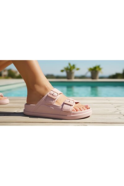 monapicco Women's Double Buckle Anatomical Luxury Eva Summer Casual Slippers