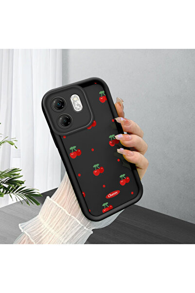 ucuc حافظة هاتف ممتصة للصدمات بنمط الكرز من السيليكون الأسود المتوافق مع هاتف...