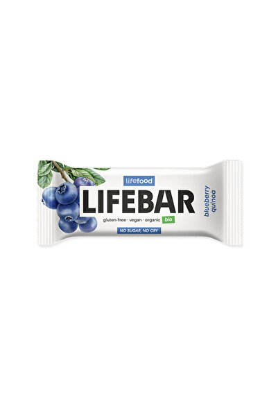 Lifebar baton cu afine si quinoa, raw, bio, 40g