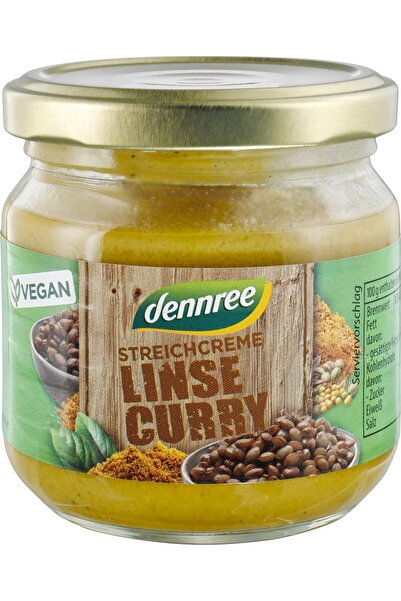 Dennree Crema tartinabila cu linte si curry bio 180g