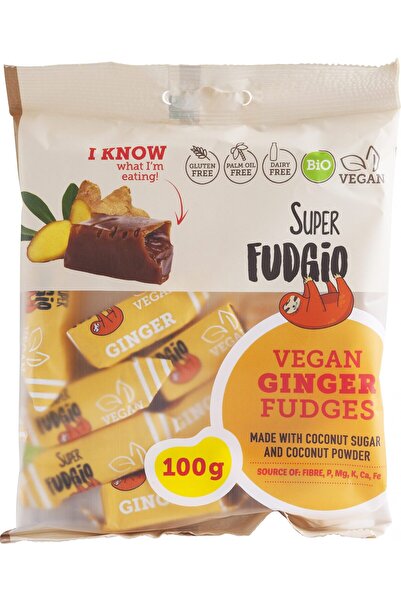 Me Gusto Καραμέλες με γεύση τζίντζερ, βιολογικές, 100γρ., Super Fudgio