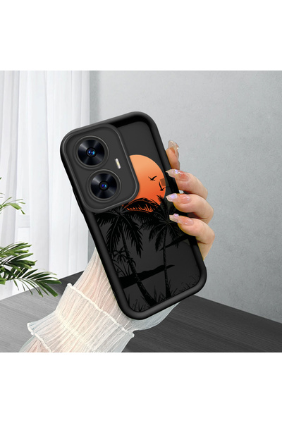 Hontinga حافظة هاتف من السيليكون الناعم متوافقة مع هاتف Realme C55 ومضادة للسقوط