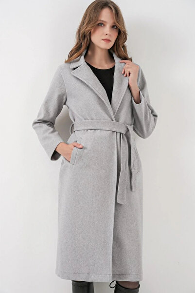 nedo7 9118 Double-Breasted Collar Cashmere Coat - A.Grey