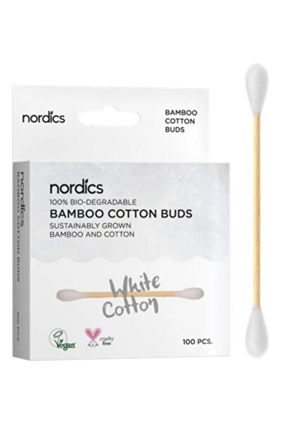 Nordics Памучни и бамбукови клечки за хранене, 100 броя, бели