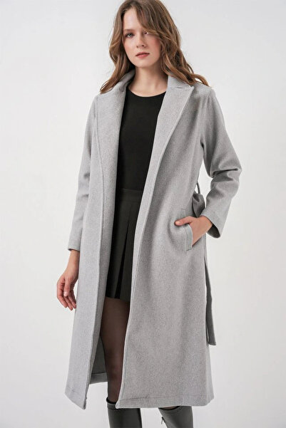 nedo7 9118 Double-Breasted Collar Cashmere Coat - A.Grey