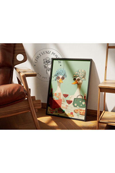 512 STORE Estetik Modern Duvar Dekor Kahvaltı Keyfi Tema Çerçevesiz Kuşe Kağı...