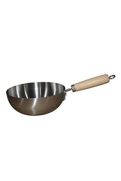 WDA Stainless Steel Wok Pan with Wooden Handle – Multi-Purpose Cooking Pan