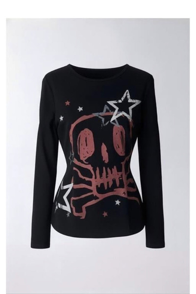 Köstebek Skull Stars Vintage Long Sleeve Blouse