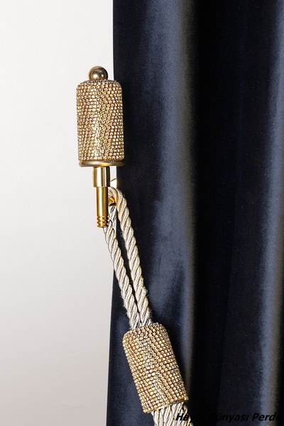 Hayal Dünyası Perde Aksesuarları Swaroski Taşlı Fon Perde Duvar Bağlama Aparatı (RENSO)