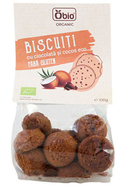 OBİO Biscuiti cu ciocolata si cocos fara gluten bio 100g
