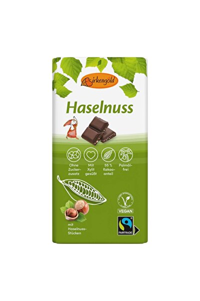 Birkengold Ciocolata neagra cu alune de padure, 100g,