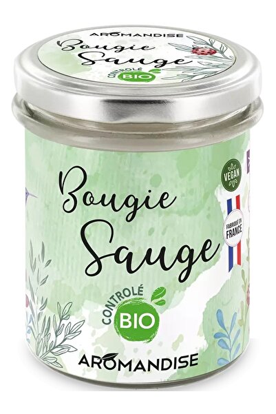 Aromandise Lumanare parfumata bio salvie, vegana, 150g